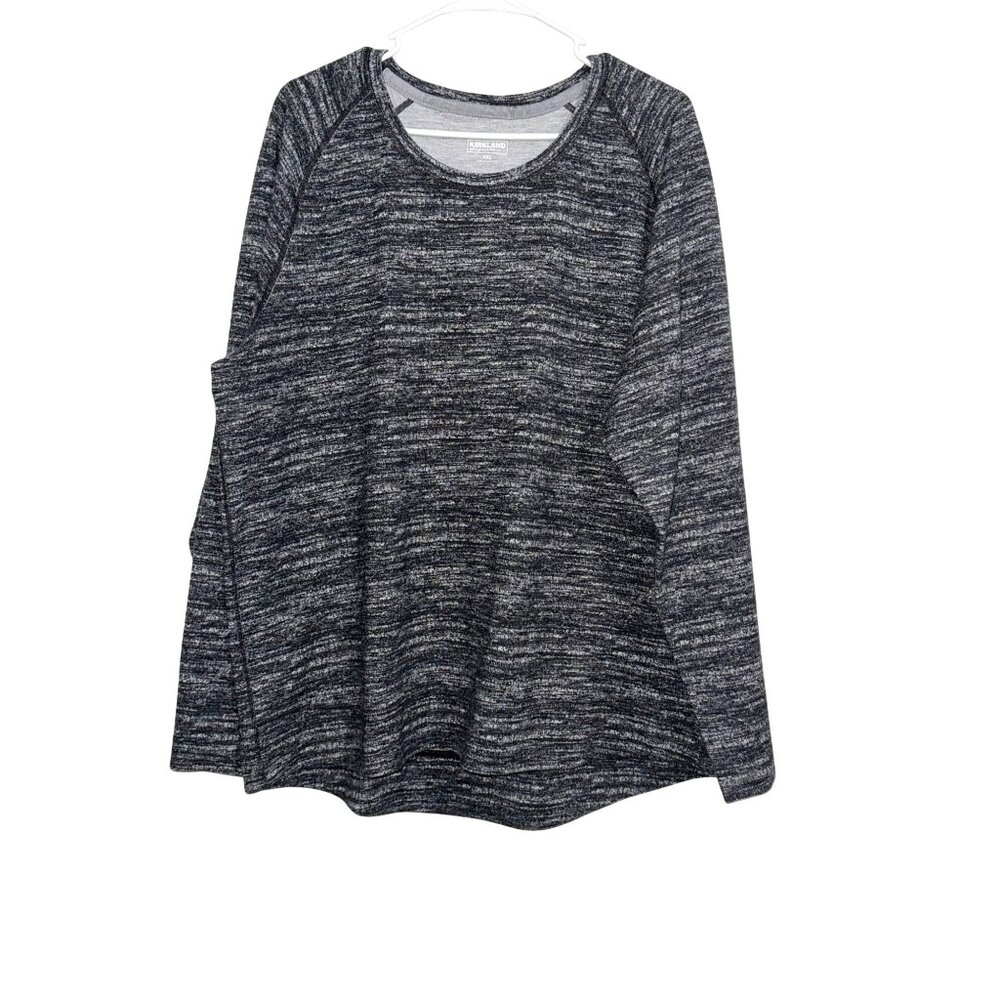 Kirkland Signature XXL Heathered Black/Gray Long Sleeve Crewneck Shirt